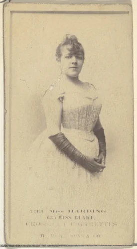 Miss Harding, from the Actors and Actresses series (N145-3) issued by Duke Sons & Co. to promote Cross Cut Cigarettes by W. Duke, Sons & Co., photograph, 1880-1889
