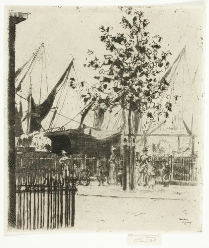 The Corner of Luna Street, Chelsea Embankment by Theodore Roussel, print, 1888-1889