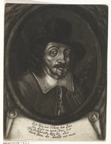 Portret van de dichter Jan Soet by Harmen de Mayer, print, 1651-1701