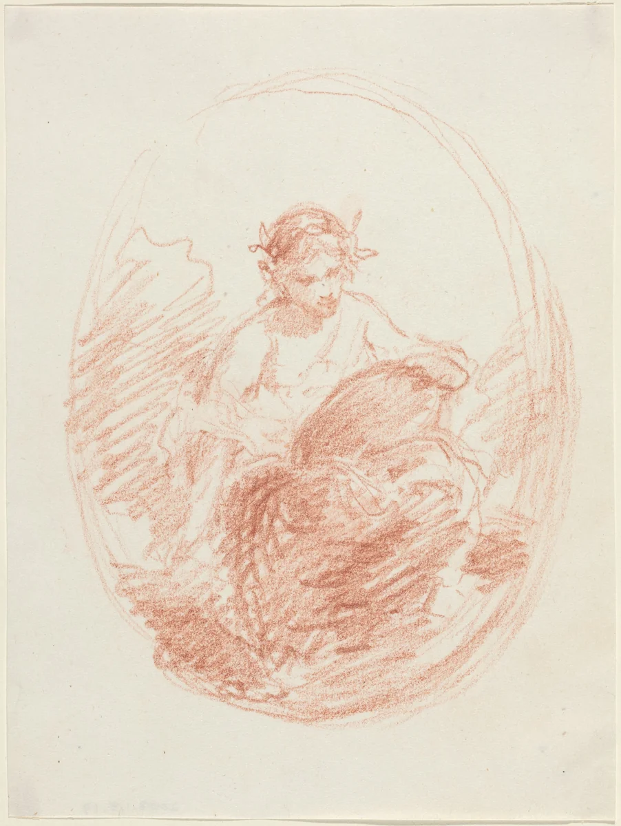 Allegorical Figure by French 19th Century, drawing, 1800-1899