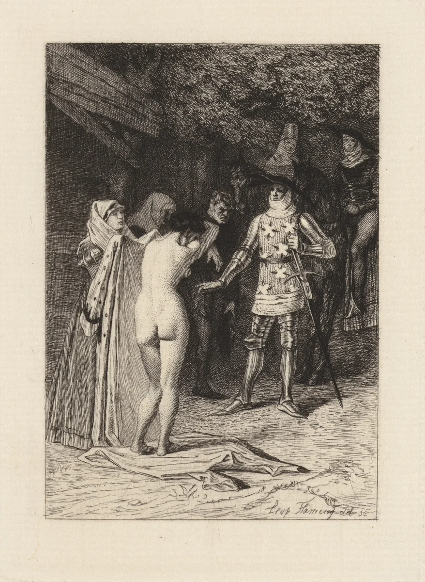 Grisélidis, plate 10 from "The Decameron" by Léopold Flameng, print, 1868-1878