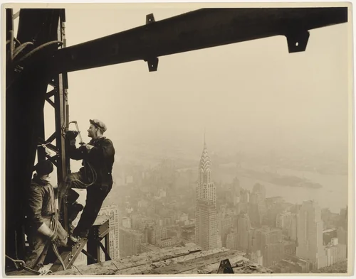 Welders on the Empire State Building by Lewis Wickes Hine, photograph, 1930