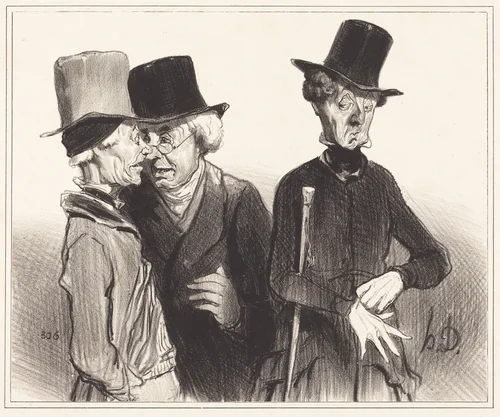 Voila! t'es devenu rentier, moi médecin, lui... by Honoré Daumier, print, 1841