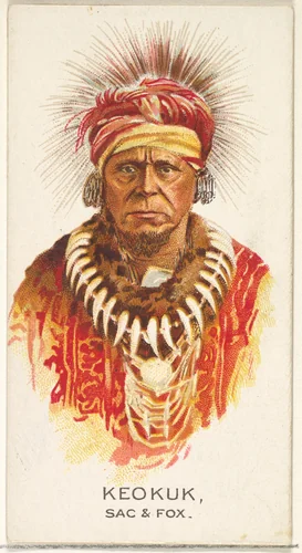 Keokuk, Sac and Fox, from the American Indian Chiefs series (N2) for Allen & Ginter Cigarettes Brands by Allen & Ginter, print, 1888