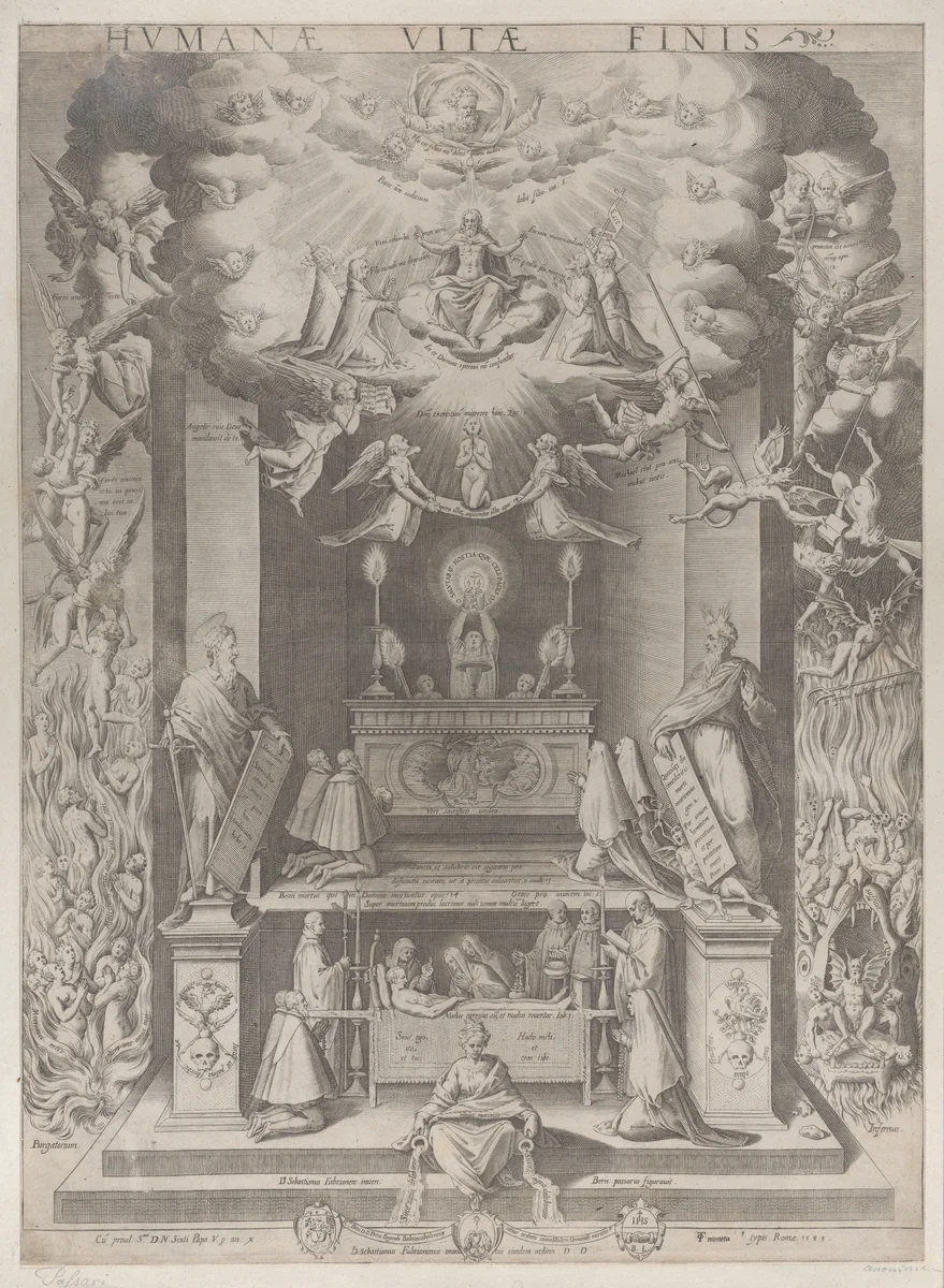Allegory of the end of man's life by Bernardino Passeri, print, 1589