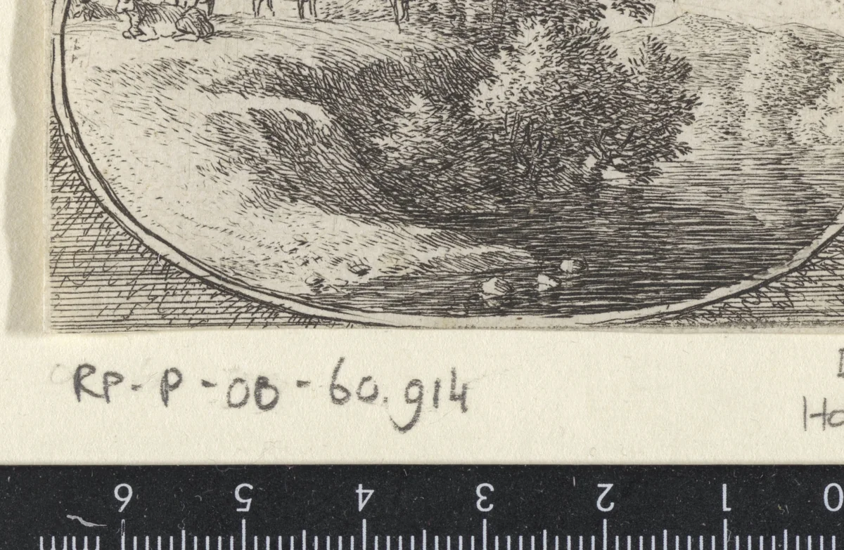 Landschap met een kudde koeien by Herman van Swanevelt, print, 1650-1655
