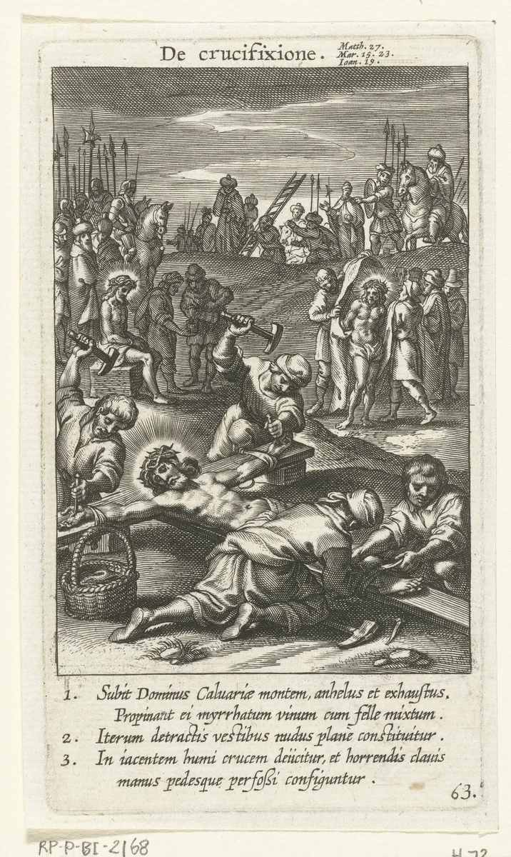 Kruisiging by Boëtius Adamsz. Bolswert, print, 1590-1622