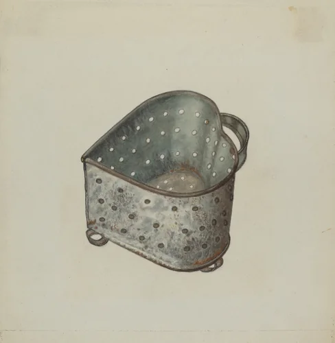 Pa. German Cheese Strainer by Luther Wenrich, index of american design, 1940