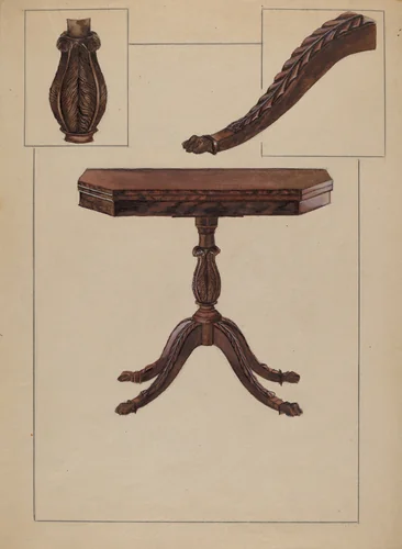 Card Table by Bessie Forman, index of american design, 1935-1942