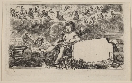 Title Page for "Jeu des Mythologie" by Stefano della Bella, print, 1644