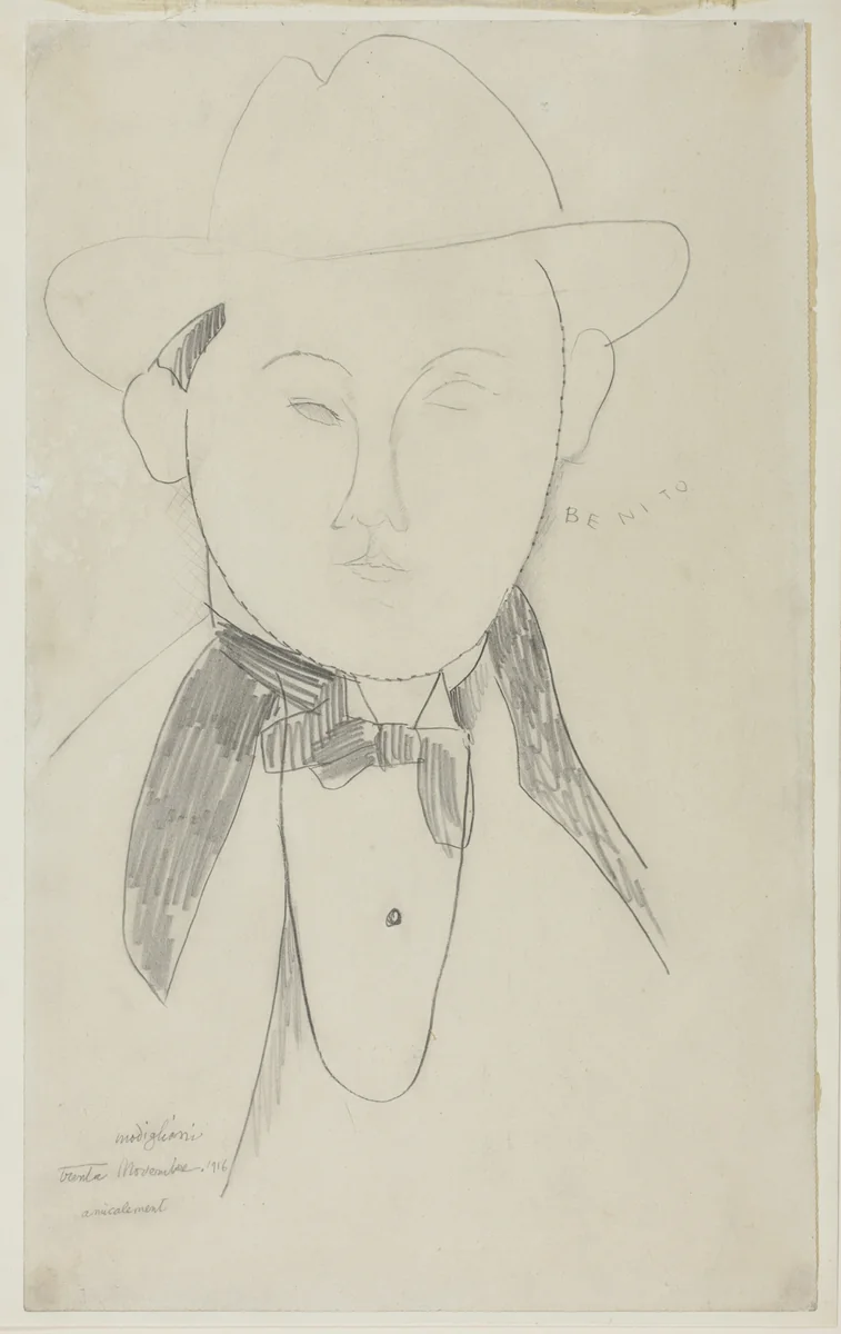Benito by Amedeo Modigliani, drawing, 1916