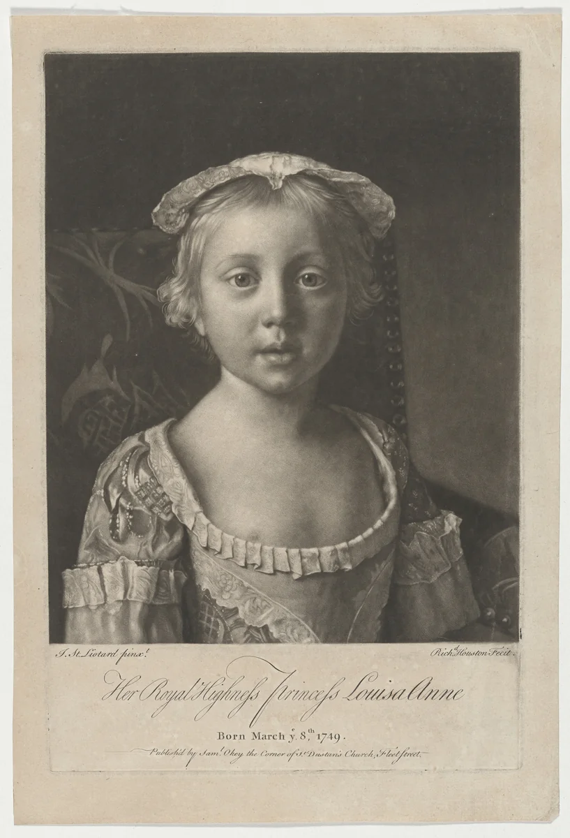 Her Royal Highness Princess Louisa Anne by Richard Houston; Jean-Étienne Liotard, print, 1721-1775
