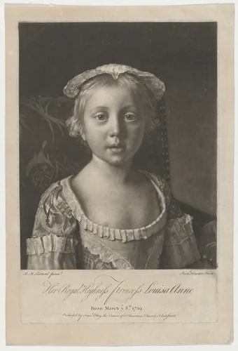 Her Royal Highness Princess Louisa Anne by Richard Houston; Jean-Étienne Liotard, print, 1721-1775