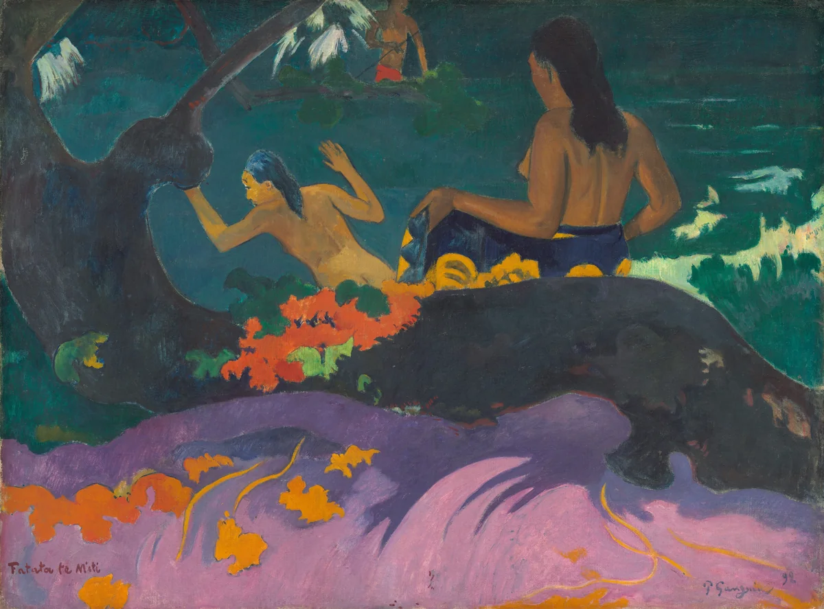 Fatata te Miti (By the Sea) by Paul Gauguin, painting, 1892