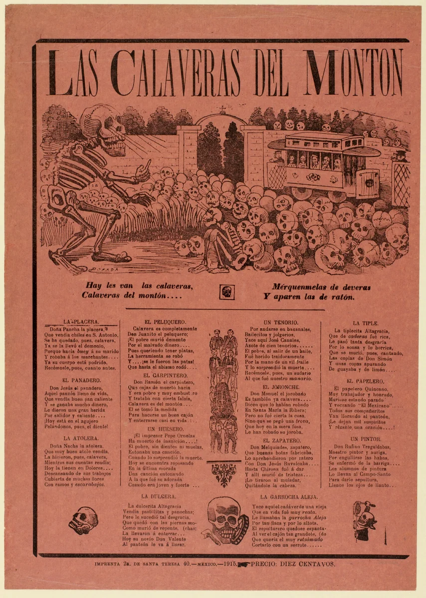 Calavera of the Masses by José Guadalupe Posada, print, 1915