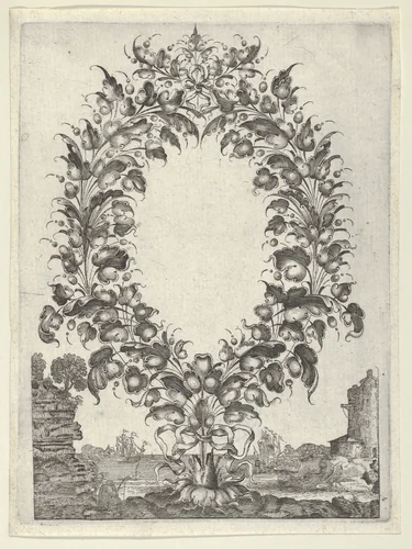 Goldsmith's Bouquet, from "Newes Lauberbuechlein" by Peter Aubry II, print, 1628-1666
