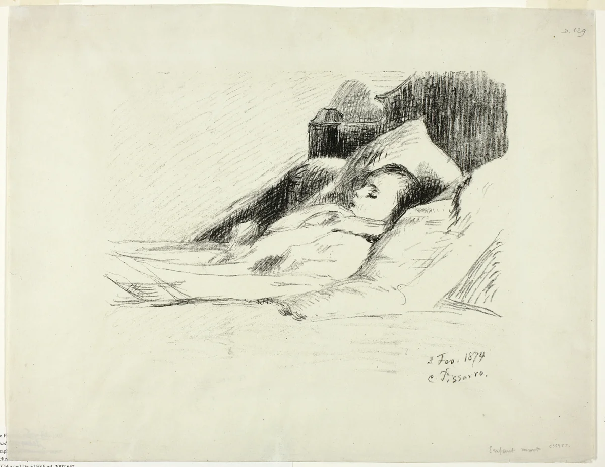 Dead Child by Camille Pissarro, print, 1874