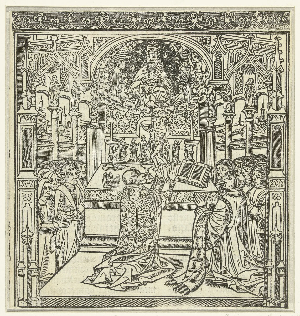 Mis van Gregorius by anonymous, print, 1481-1531