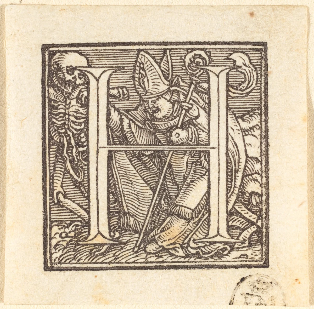Letter H by Hans Lützelburger, print, 1518-1528