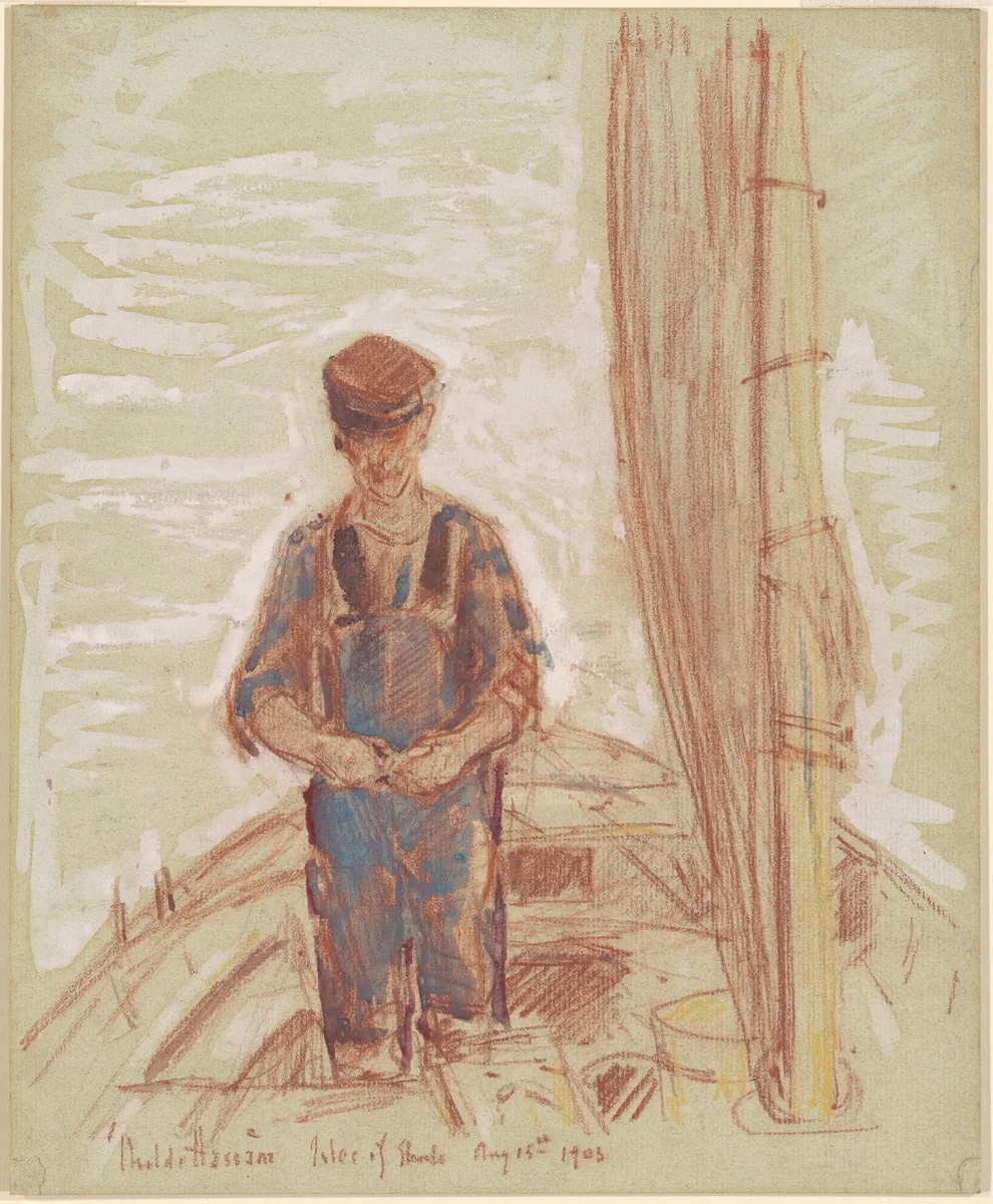 Fisherman, Isle of Shoals by Childe Hassam, drawing, 1903
