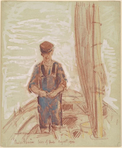 Fisherman, Isle of Shoals by Childe Hassam, drawing, 1903