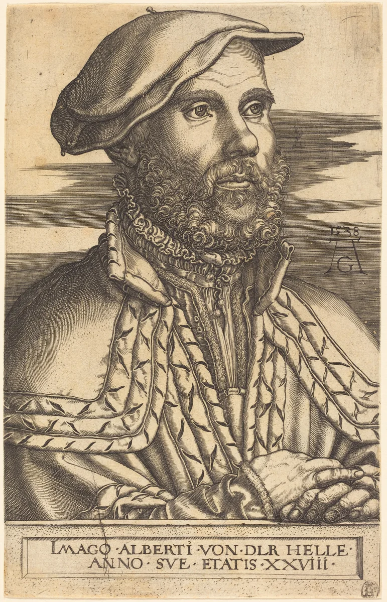 Albert van der Helle by Heinrich Aldegrever, print, 1538