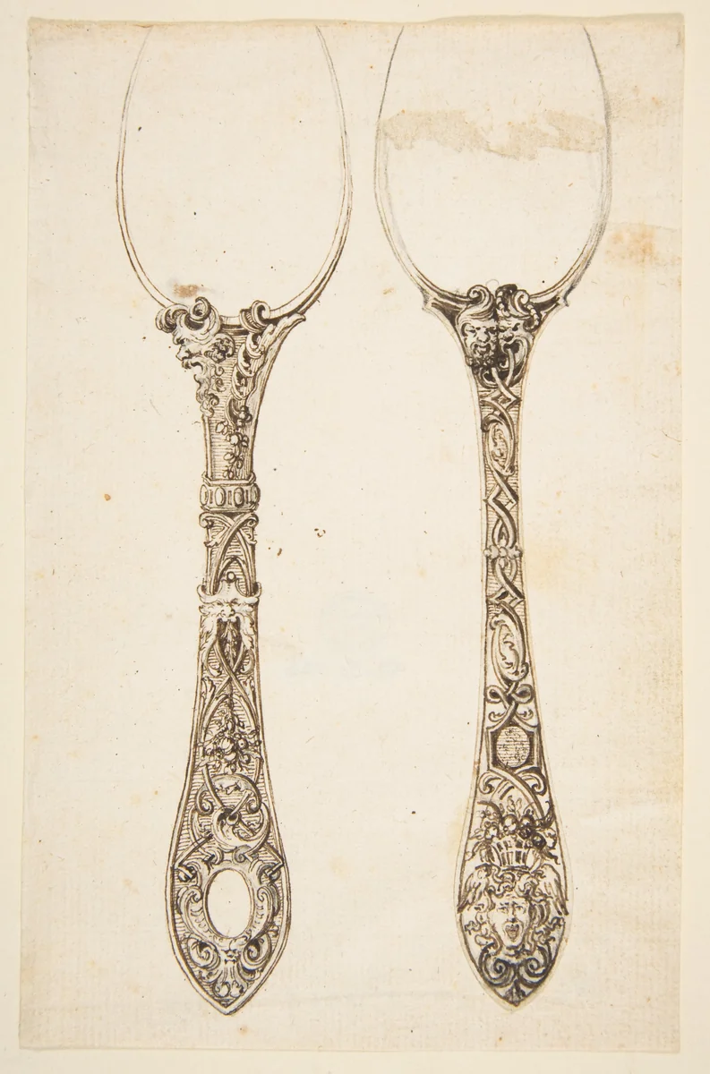 Spoon Designs by anonymous, drawing, 1800-1899