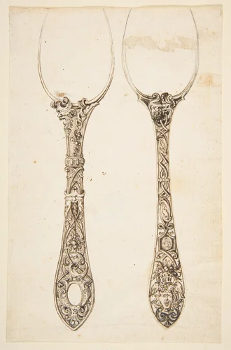 Spoon Designs by anonymous, drawing, 1800-1899