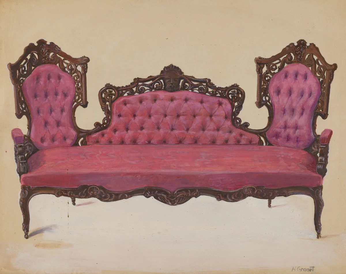 Sofa by Henry Granet, index of american design, 1936