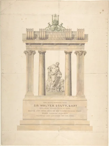 Monument to Sir Walter Scott, Bart. by Charles Harriott Smith, drawing, 1832-1850