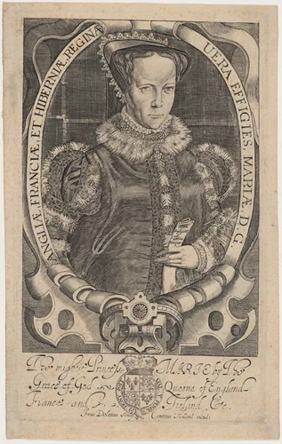 Mariae, D.G. Angliae, Franciae et Hiberniam Reginae (Mary I) by Francis Delaram, print, 1590-1627