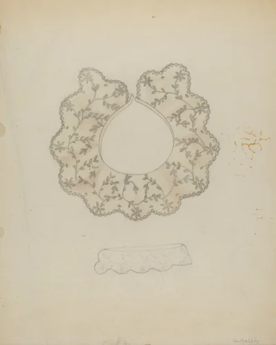 Embroidered Linen Collar by Grace Halpin, index of american design, 1936