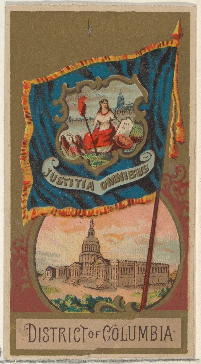 District of Columbia, from Flags of the States and Territories (N11) for Allen & Ginter Cigarettes Brands by Allen & Ginter, print, 1888