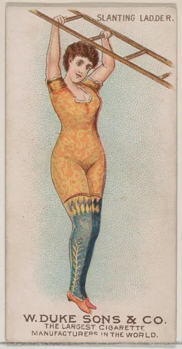 Slanting Ladder, from the Gymnastic Exercises series (N77) for Duke brand cigarettes by W. Duke, Sons & Co., print, 1887