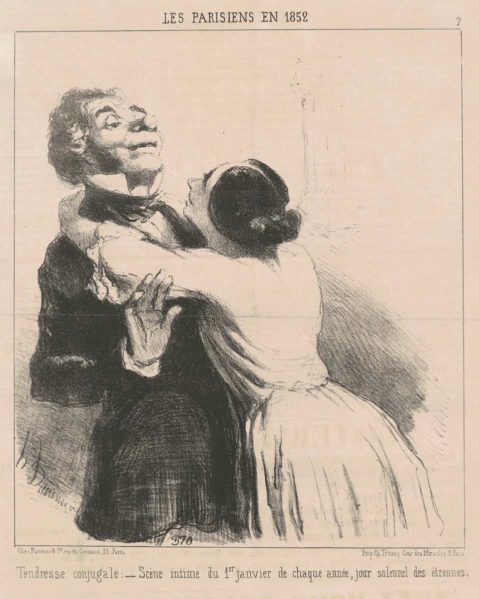 Tendresse conjugale by Honoré Daumier, print, 1852