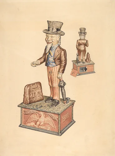Toy Bank: Uncle Sam by American 20th Century, index of american design, 1935-1942