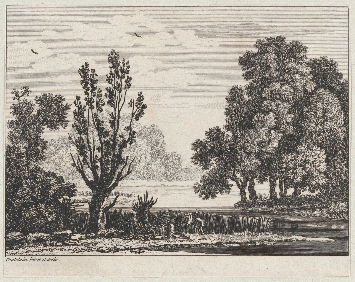 Landscape by Jean Baptiste Claude Chatelain, print, 1725-1763