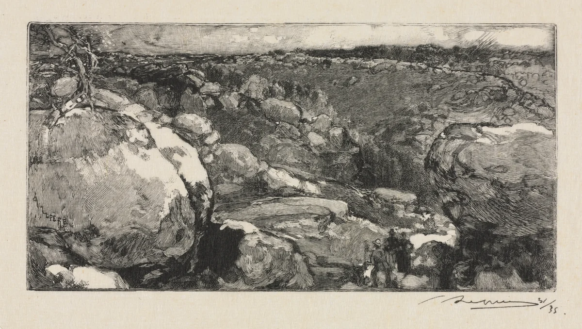Fontainebleau Forest: The Cirque of Long-Rocher by Auguste Louis Lepère, print, 1888