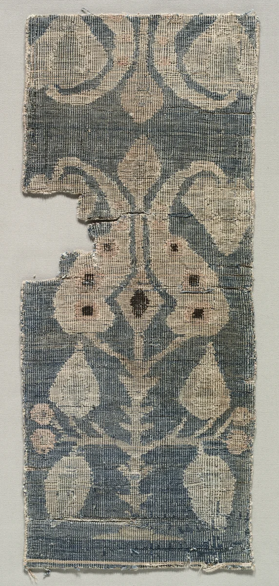Two-faced Carpet Fragment by Unknown, textile, 1100-1199