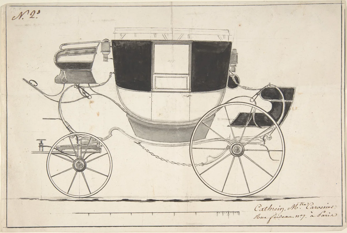 Design for a Carriage by anonymous, drawing, 1800-1899