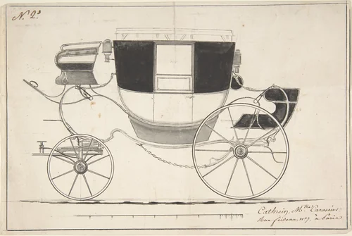 Design for a Carriage by anonymous, drawing, 1800-1899
