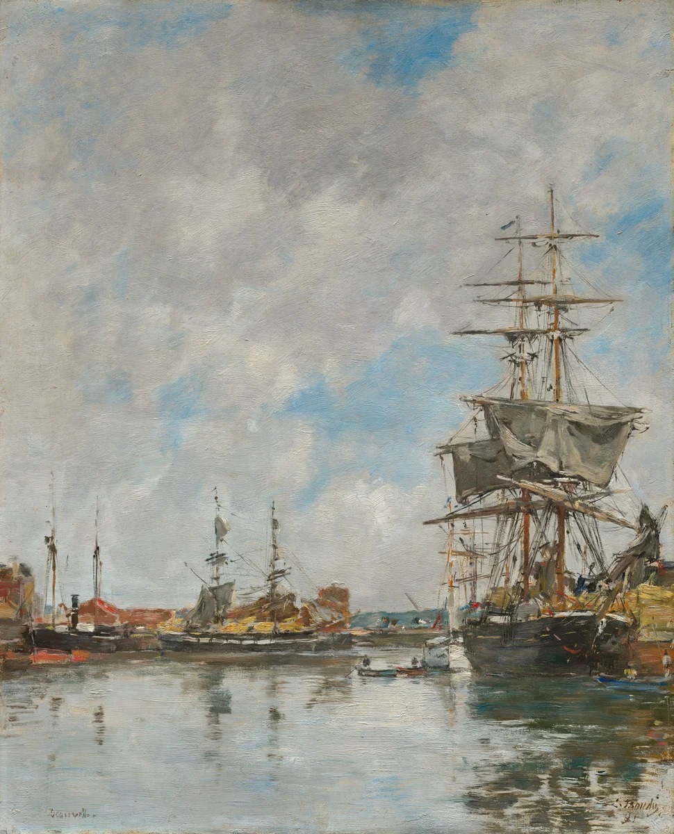 The Dock of Deauville by Eugène Boudin, painting, 1891