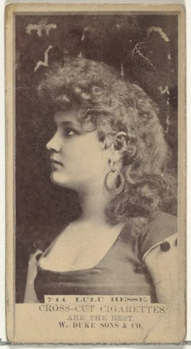 Card Number 744, Lulu Hesse, from the Actors and Actresses series (N145-3) issued by Duke Sons & Co. to promote Cross Cut Cigarettes by W. Duke, Sons & Co., photograph, 1880-1889