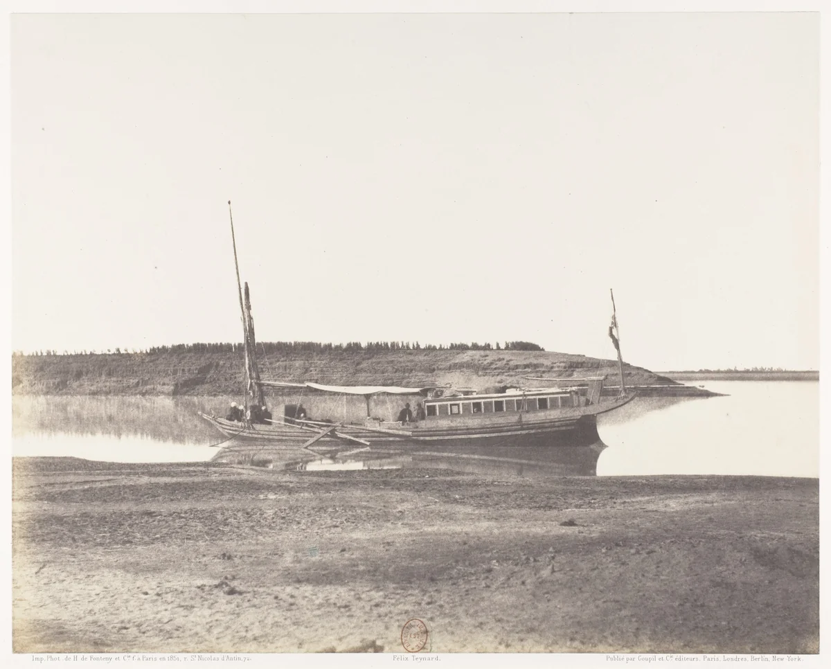 Louksor, Petit Bras du Nil - Barque de Voyageurs by Félix Teynard, photograph, 1851-1852
