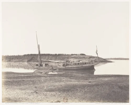 Louksor, Petit Bras du Nil - Barque de Voyageurs by Félix Teynard, photograph, 1851-1852