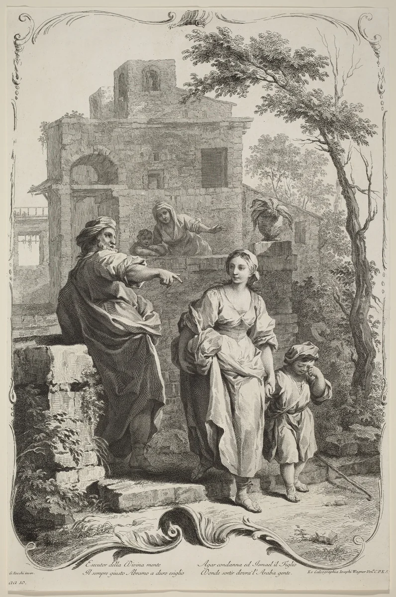 Abraham Dismissing Hagar by Joseph Wagner
Giuseppe Zocchi, print, 1745