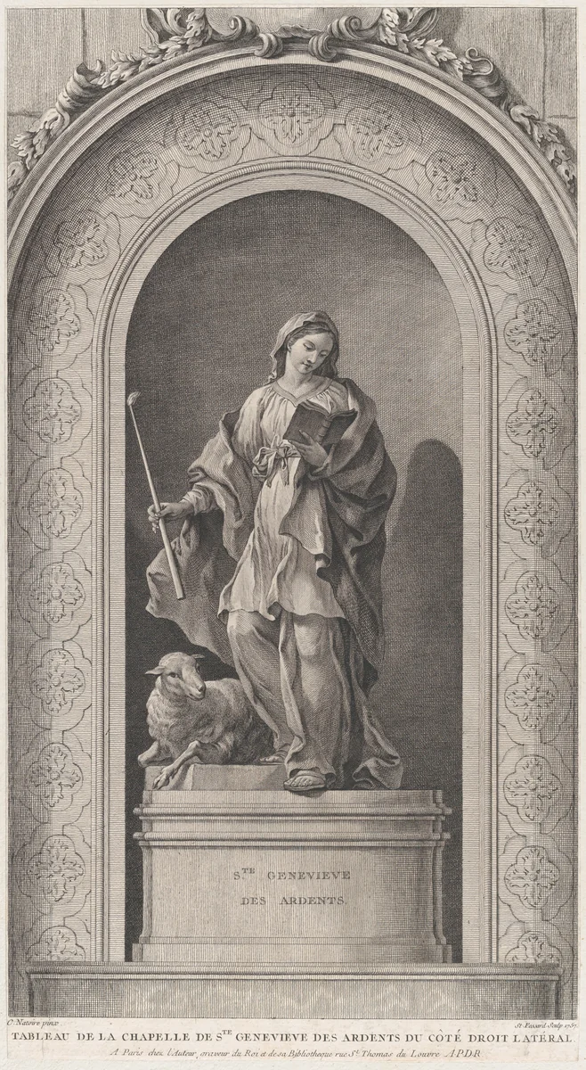 The Chapel of the Enfants-Trouvés in Paris: Sainte Geneviève des Ardents by Etienne Fessard, print, 1757
