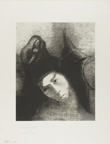 Anthony: "What is the object of all this?" The Devil: "There is no object!", plate 18 of 24 by Odilon Redon, print, 1896