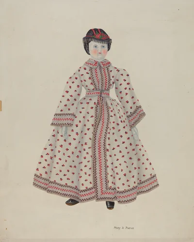 Doll with China Head by Mary Porter, index of american design, 1935-1942