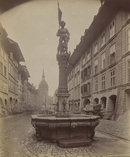 Berne (fontaine) by Eugène Atget, photograph, 1900